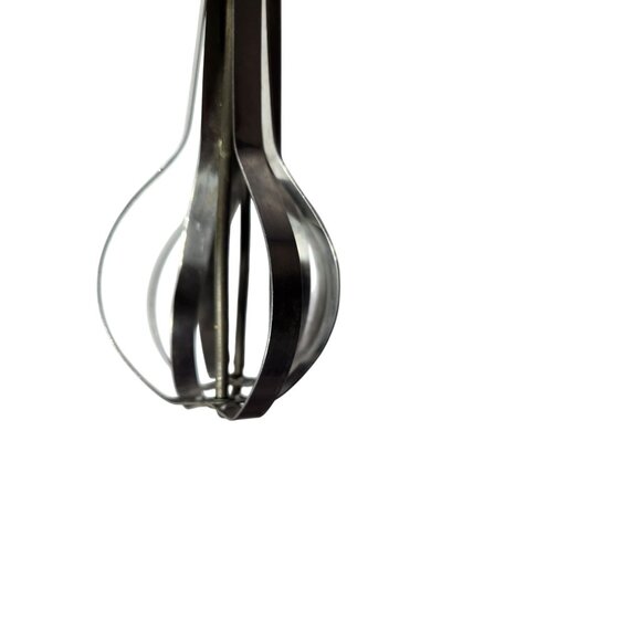 Vintage Ekco 9-Speed Hand Egg Beater With Wooden Handles & Stainless Steel Blade - Picture 7 of 7